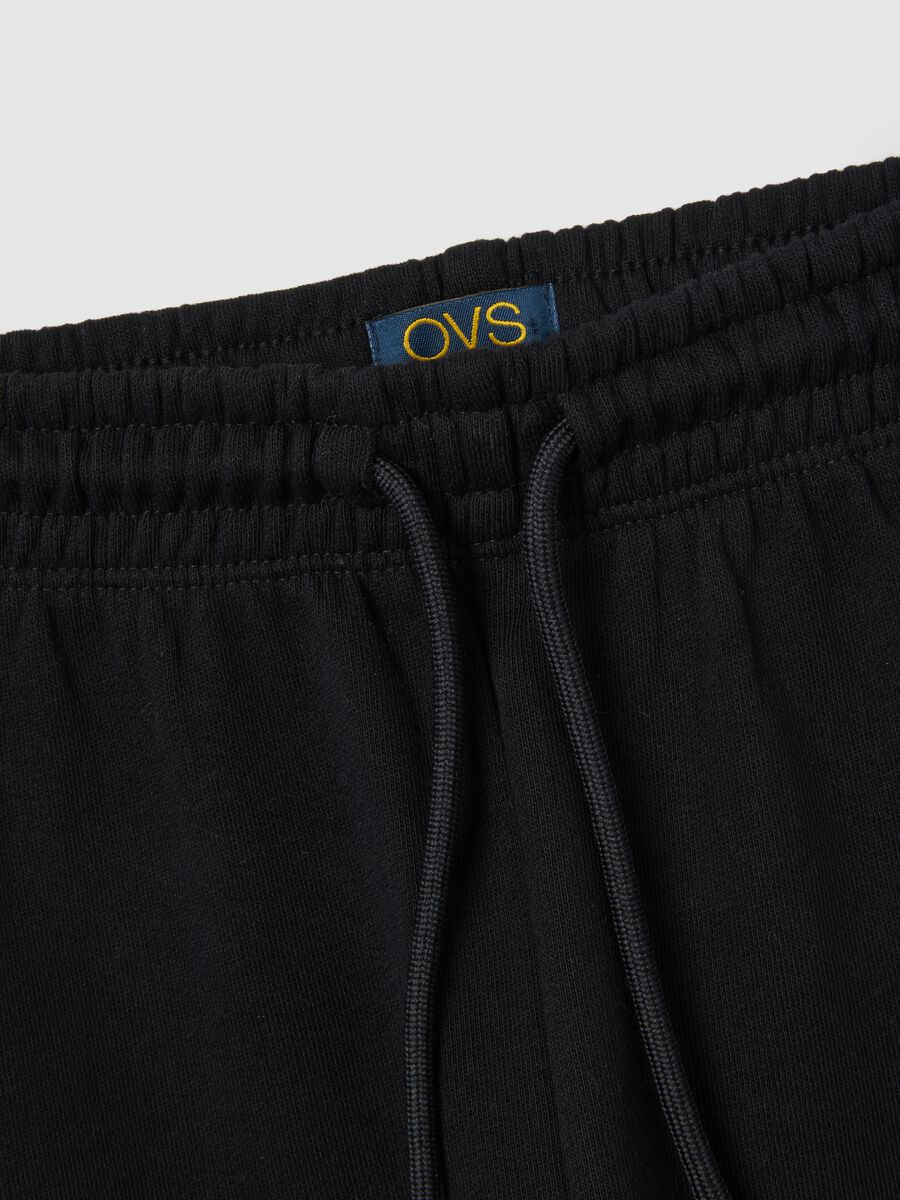 Black Cotton Joggers for Kids_3