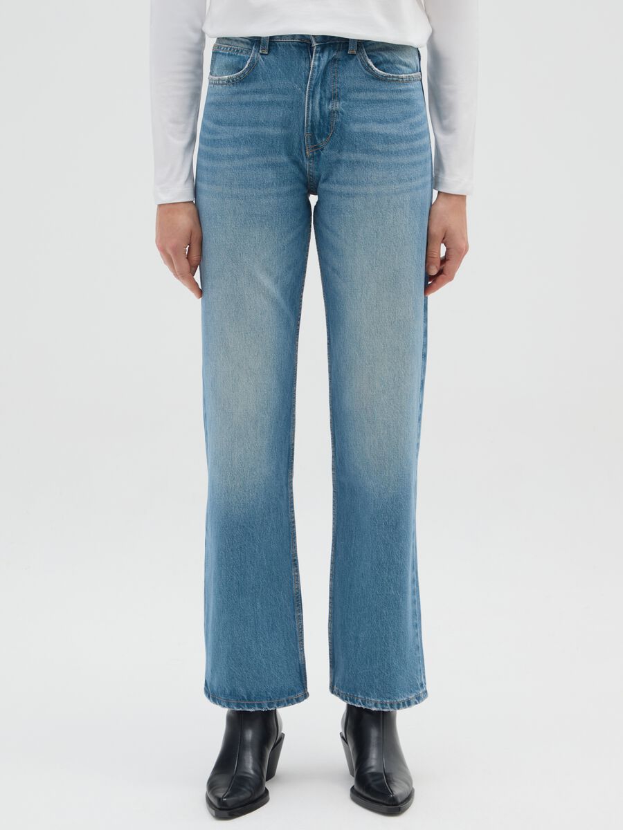 Jeans in puro cotone blu regular fit_1