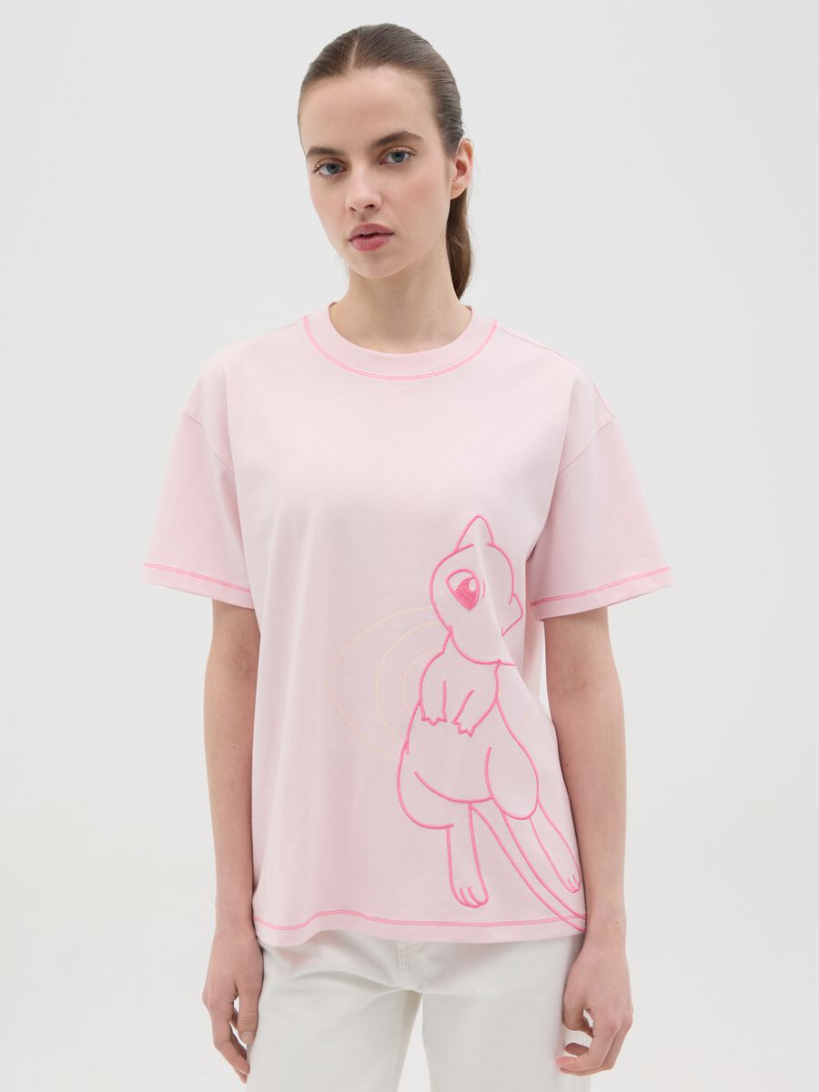 Pink Mew Cotton Manga T-shirt_0