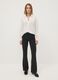 Leggings grigi flare fit in punto Milano di viscosa elasticizzata_0