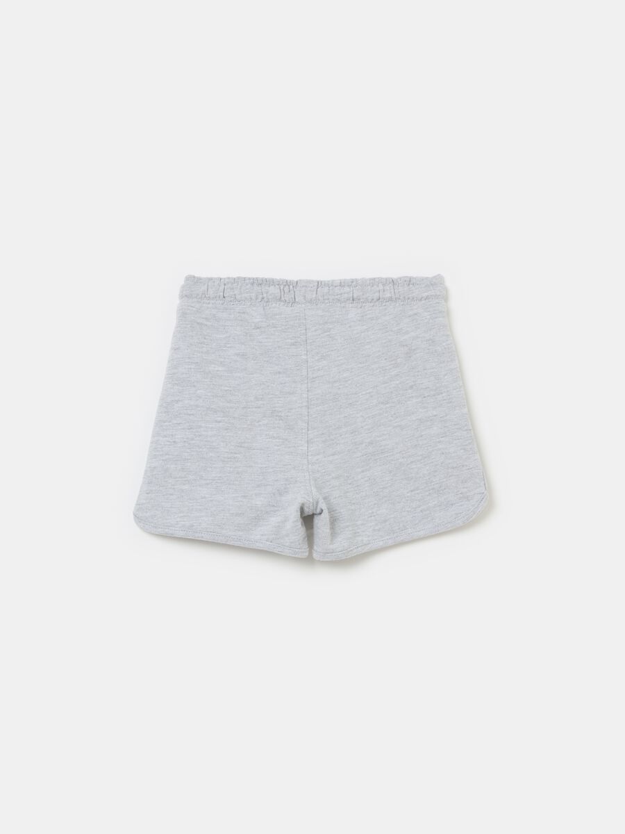 Fleece Bermuda shorts with drawstring and pockets_1