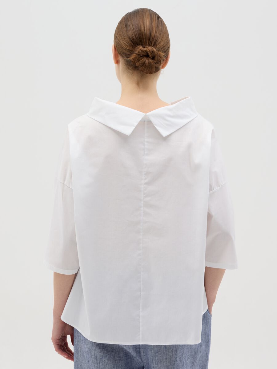 White Hybrid Shirt in Stretch Cotton_3