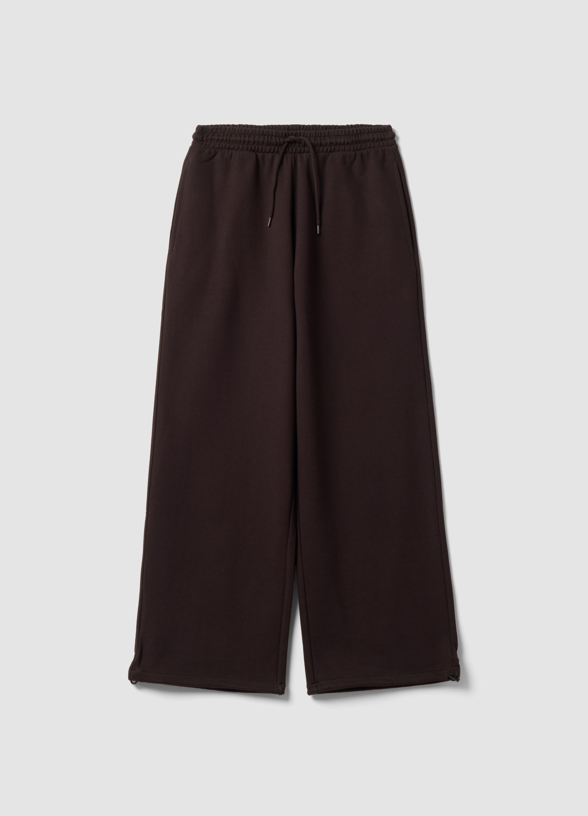 Brown pure cotton joggers with elasticated waist, oversized fit