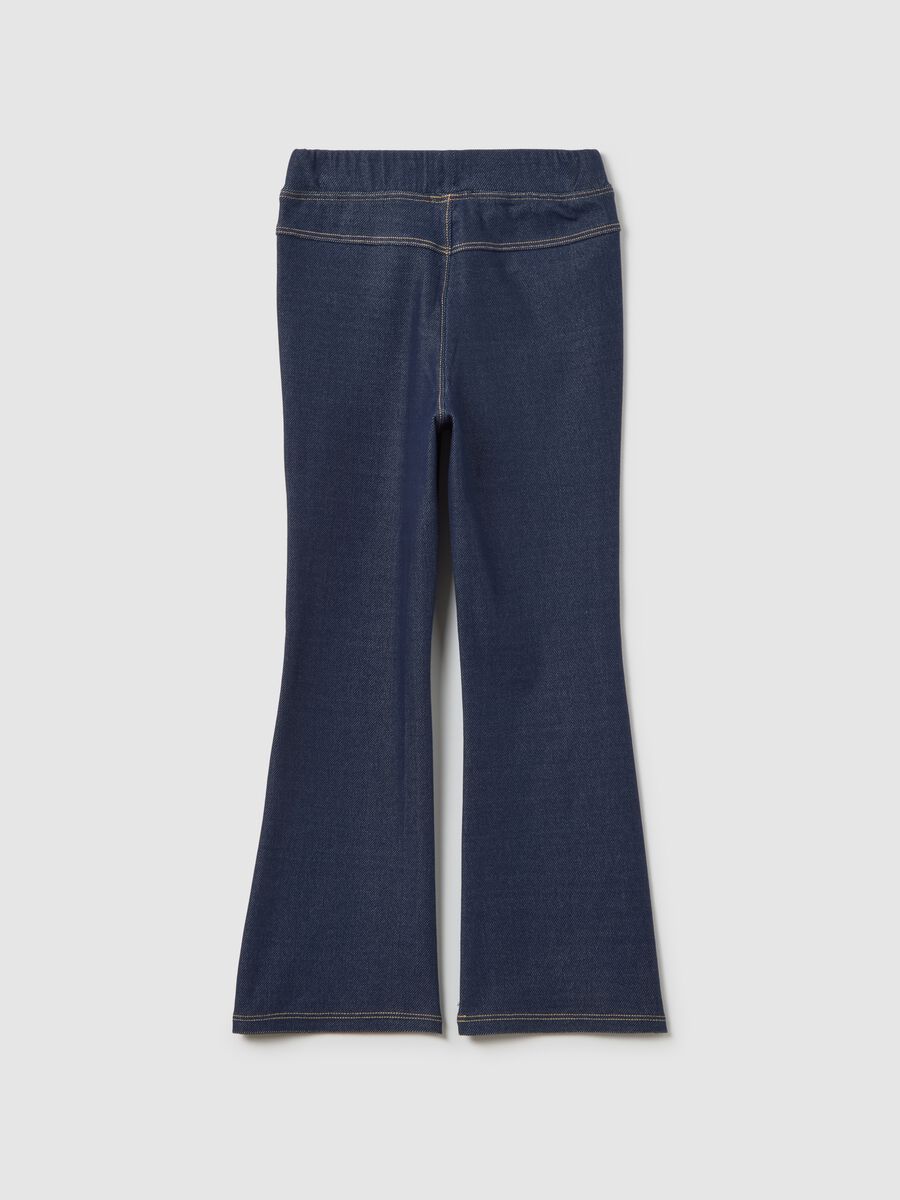 Skinny fit blue cotton leggings for girls_1