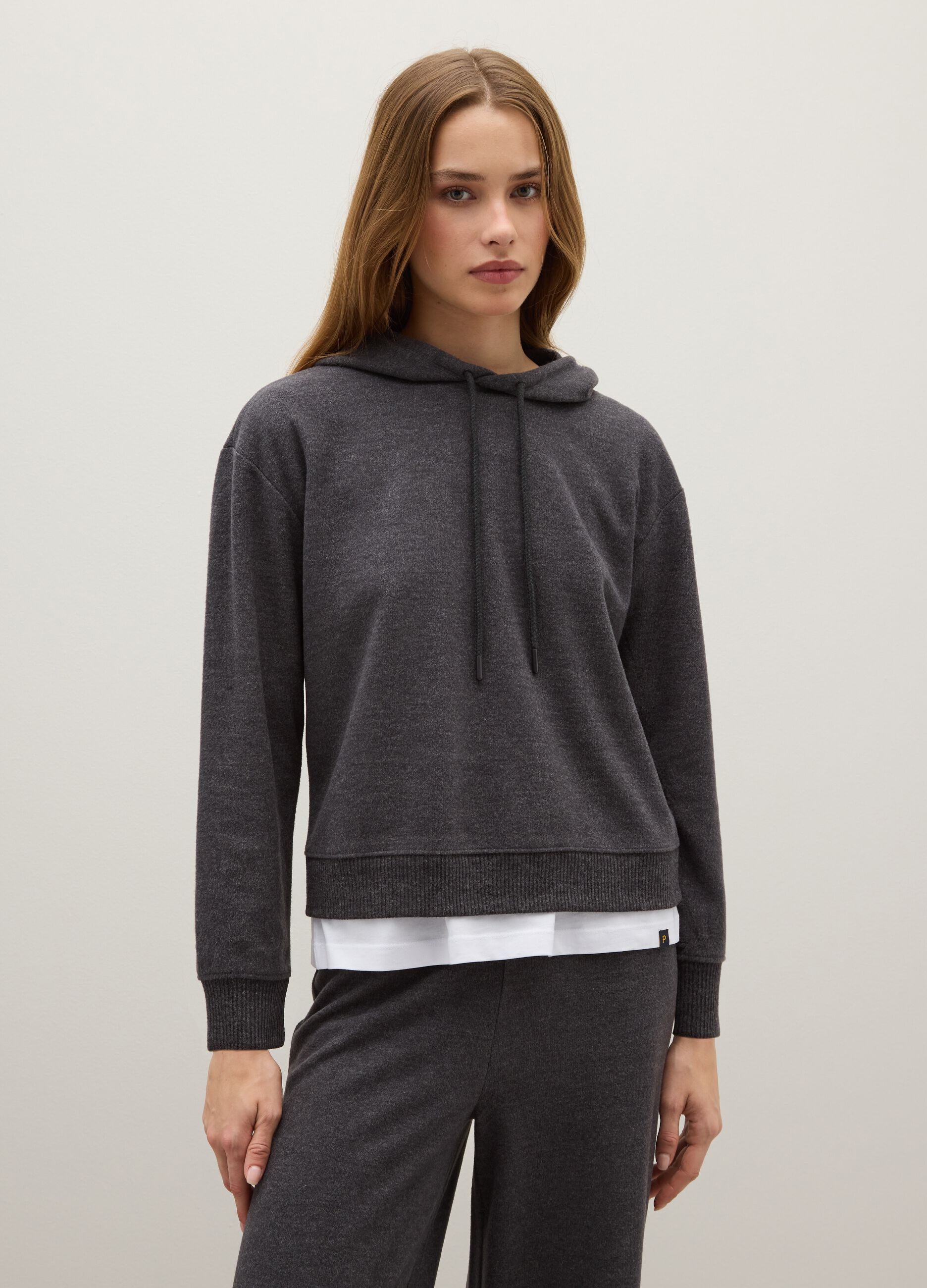 Grey regular fit hoodie