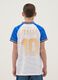 Kids&rsquo; Italy White and Sky-Blue Oversized Fit T-shirt_1