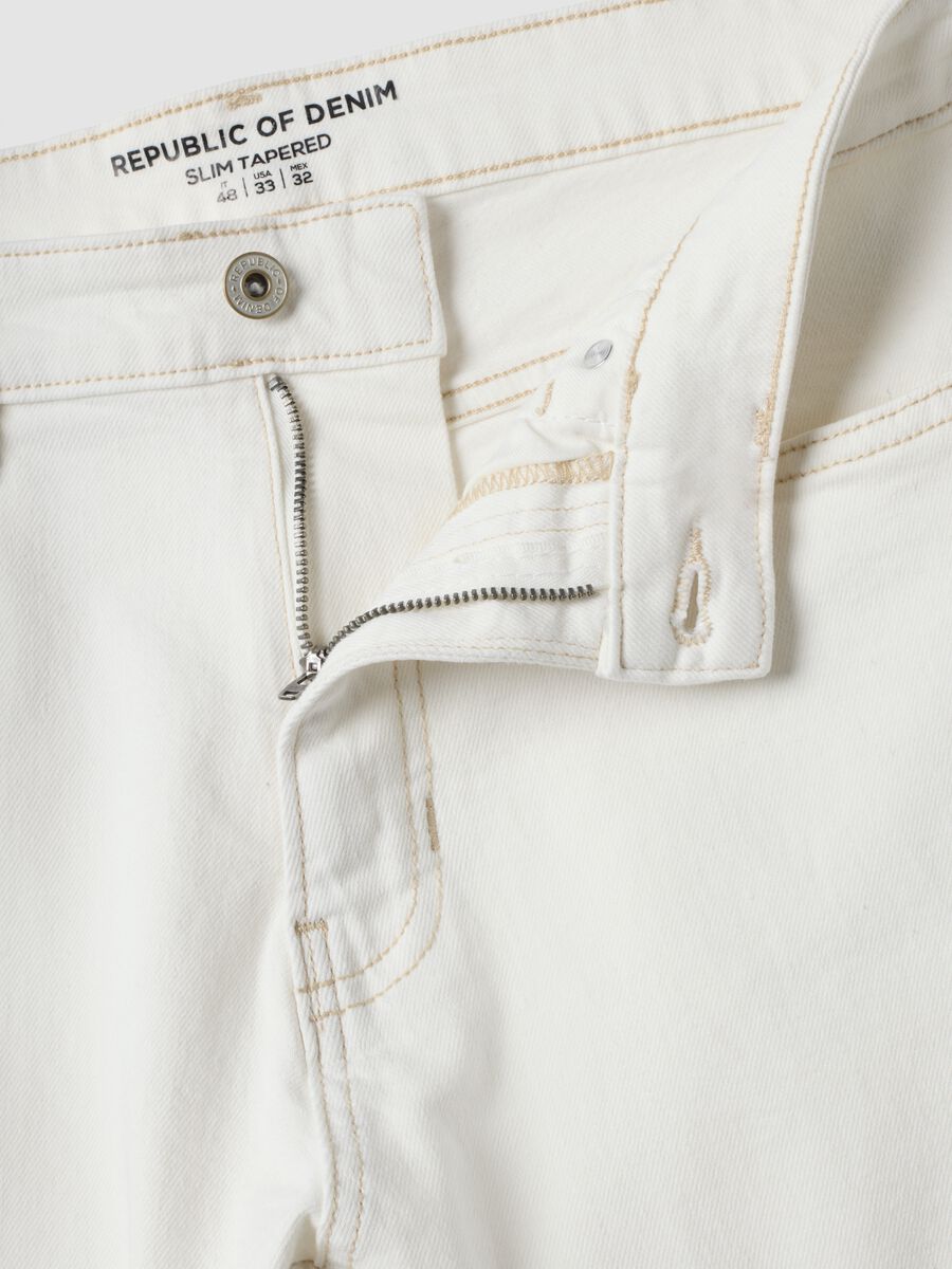 White slim-fit stretch cotton jeans_6