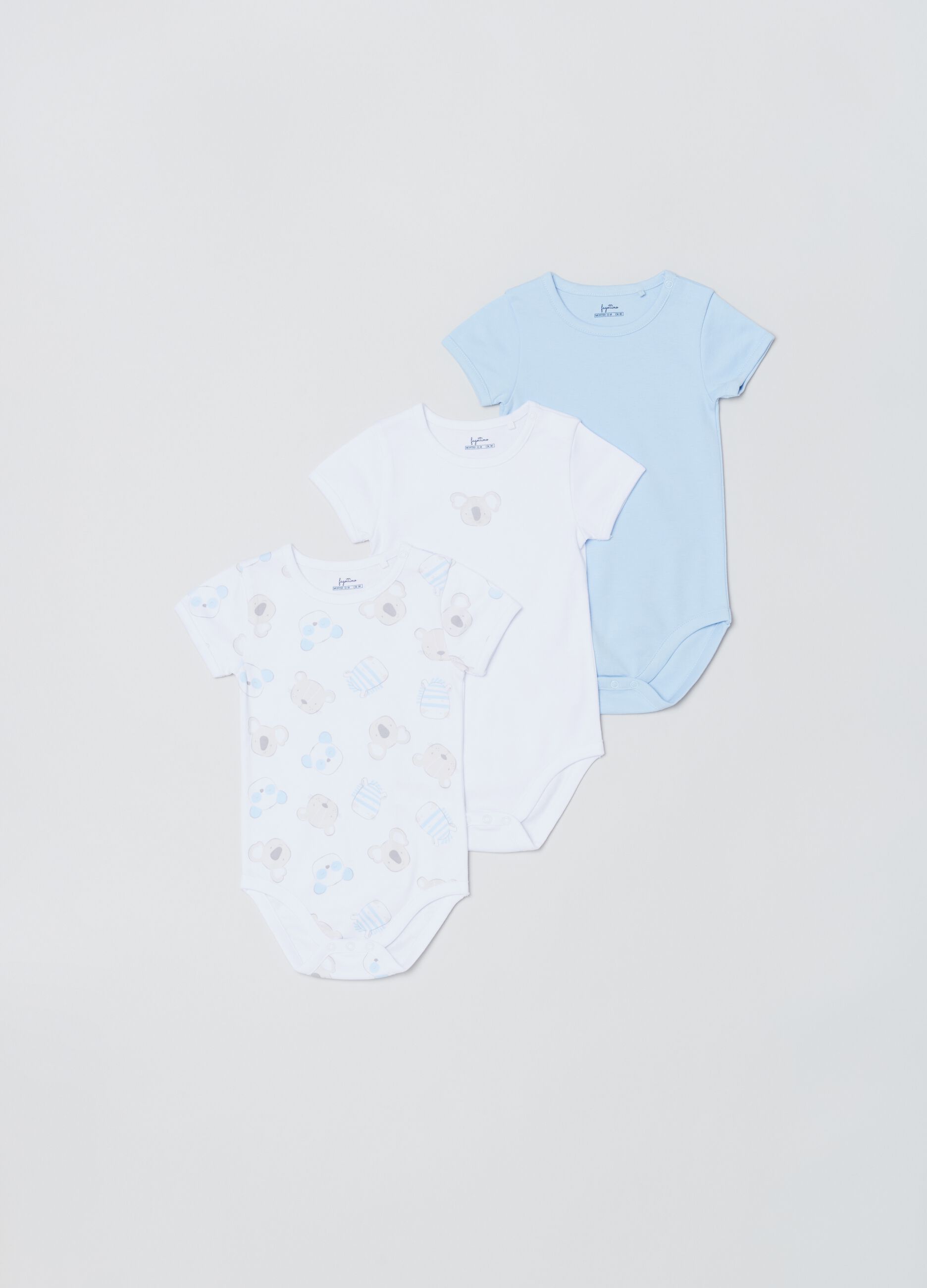 Tripack body in cotone con stampa_0
