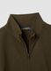 Green cotton-blend regular-fit sweatshirt with zip and crew neck_1