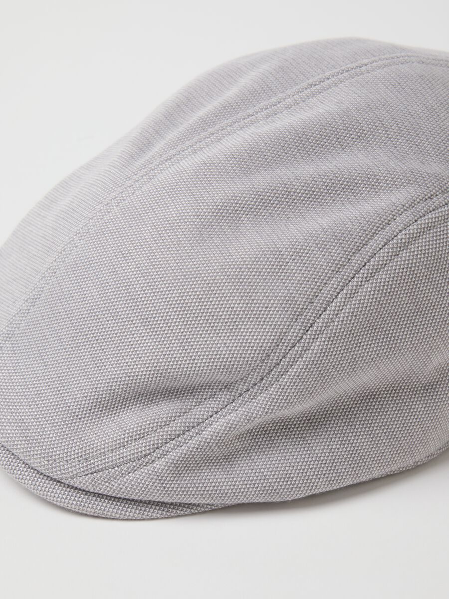 Grey chambray flat cap regular fit_2
