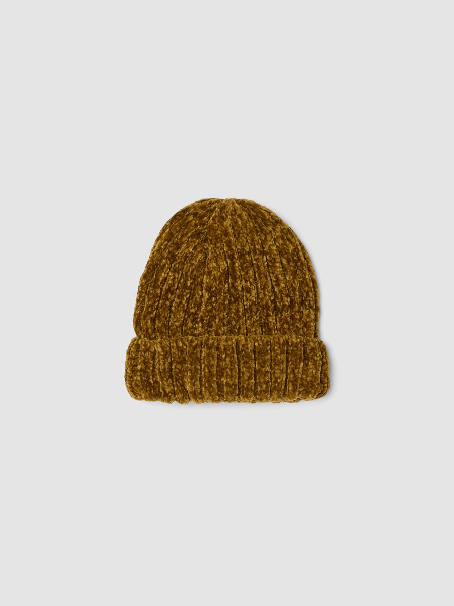 Green ribbed stretch-fabric beanie_0