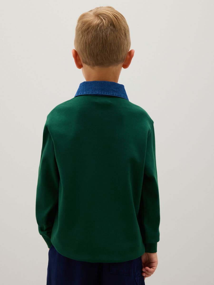 Green pure cotton regular fit kids polo_2