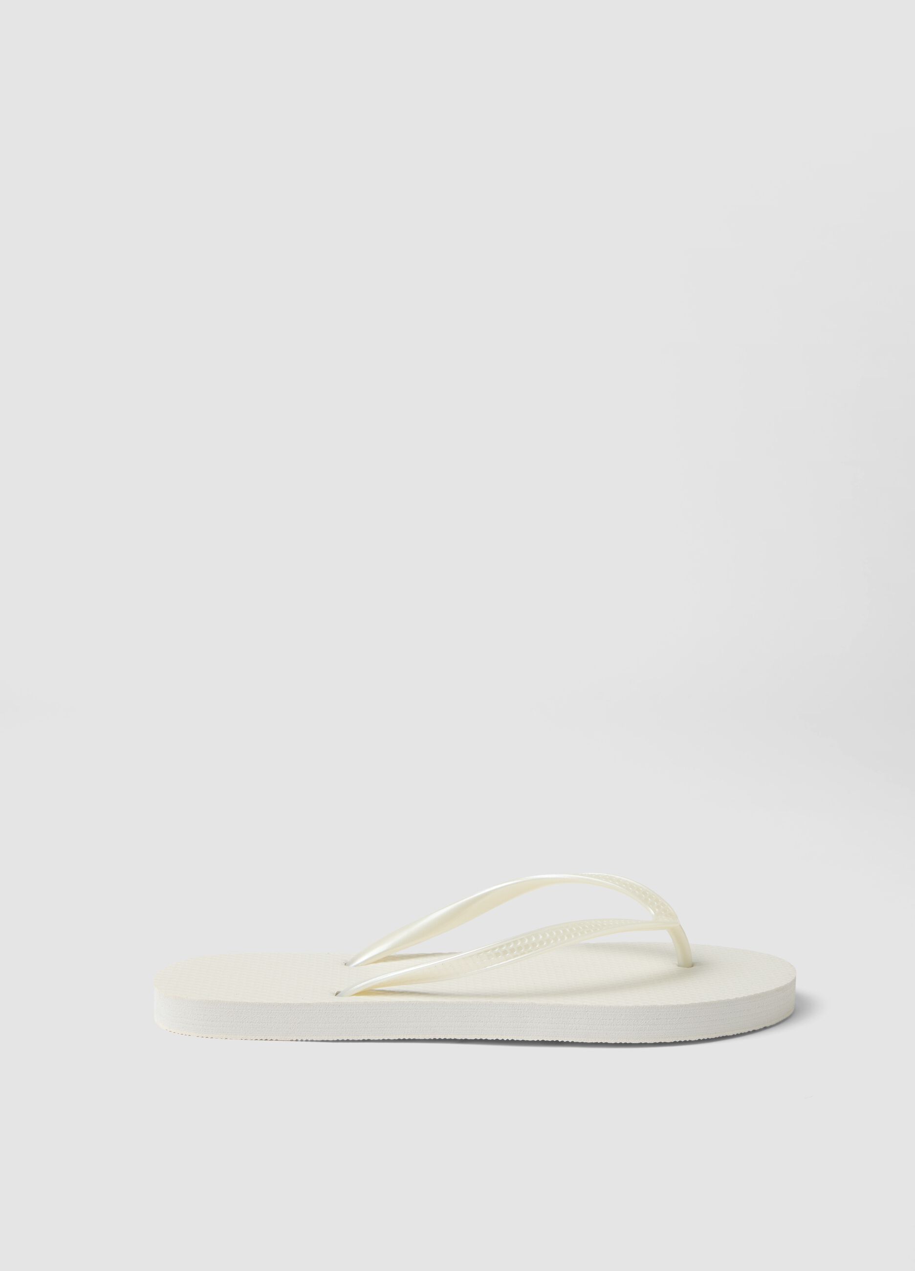 Classic white flip-flops
