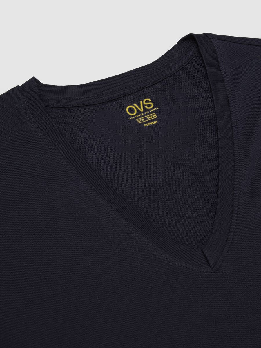 Pack of two blue pure cotton t-shirts in regular fit_5
