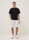 White denim Bermuda shorts in stretch cotton, regular fit_0
