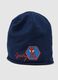 Blue stretch cotton toddler hat with Spiderman design_2