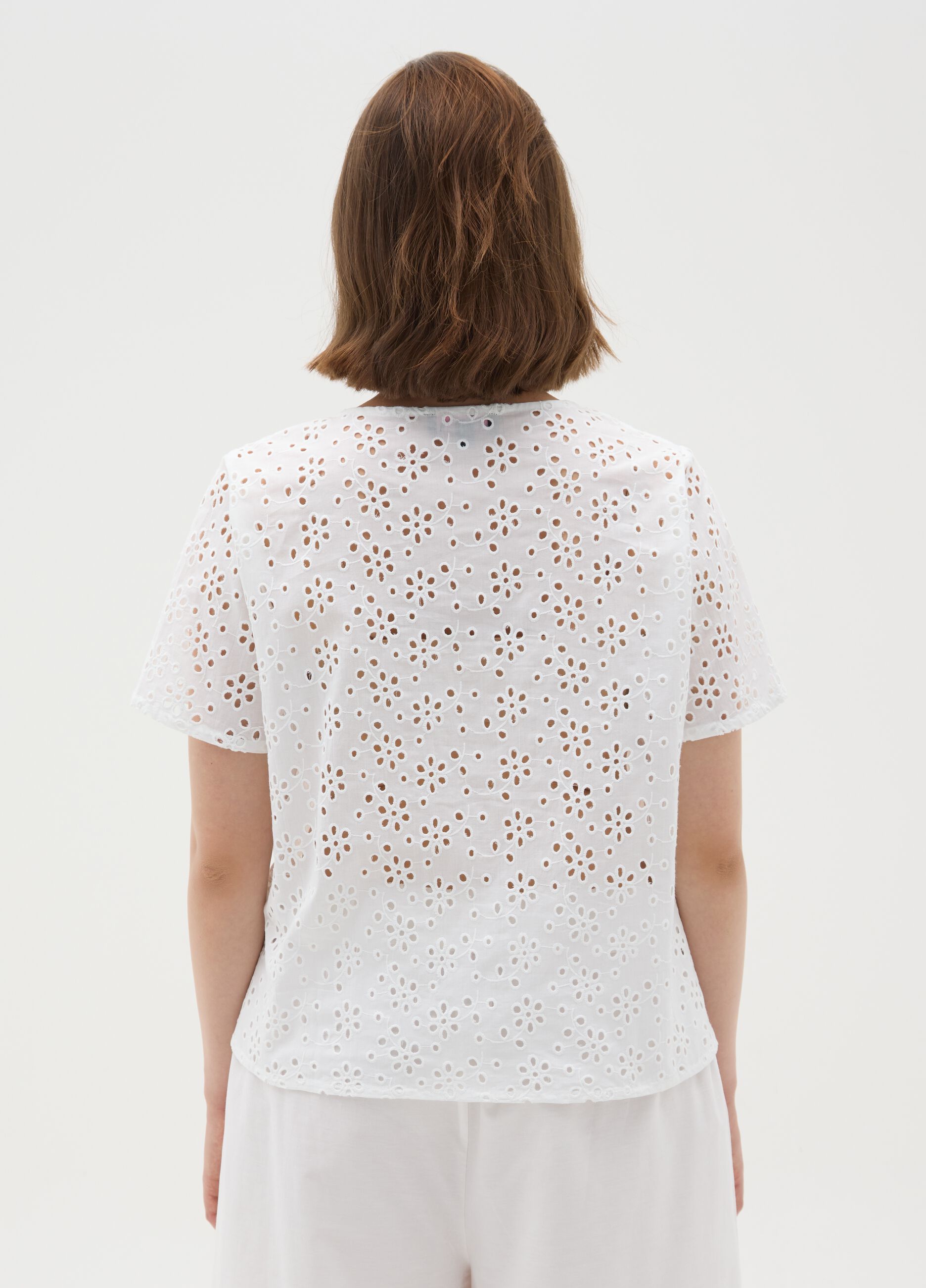 Women's White Pure Cotton Regular Fit Shirt