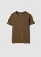 Green crew-neck T-shirt in pure organic cotton, regular fit_0