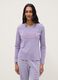Purple striped pure cotton pyjamas with regular fit and embroidery_1