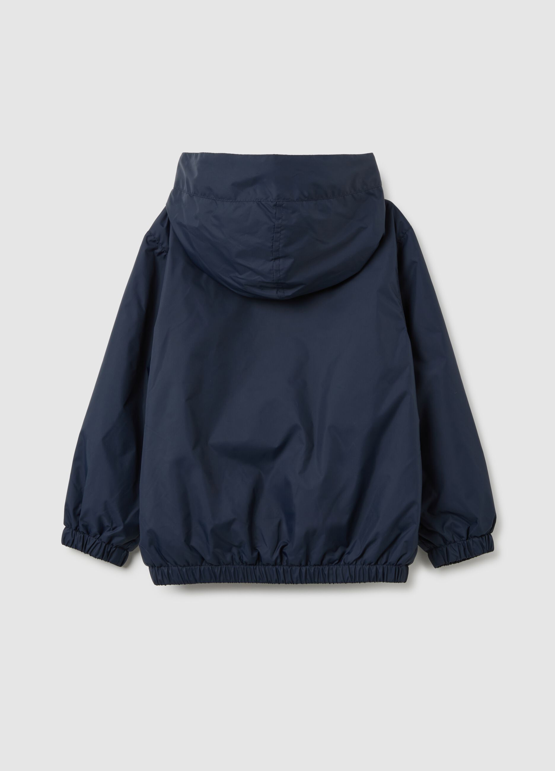 Regular fit blue fabric kids' jacket