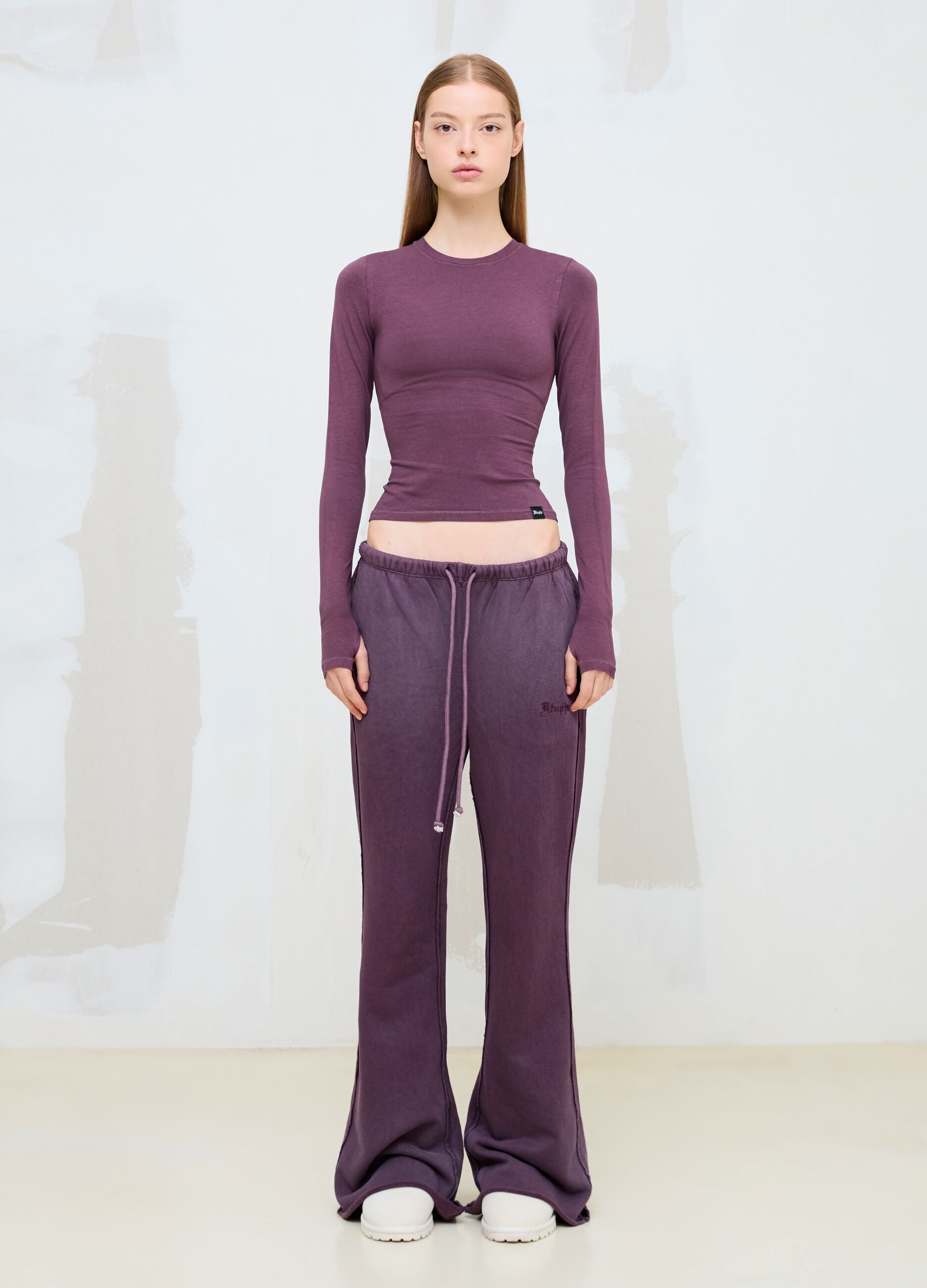 Perfect Washed Burgundy Long-Sleeve Top