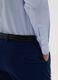 Men's pure cotton blue slim fit easy iron shirt_3