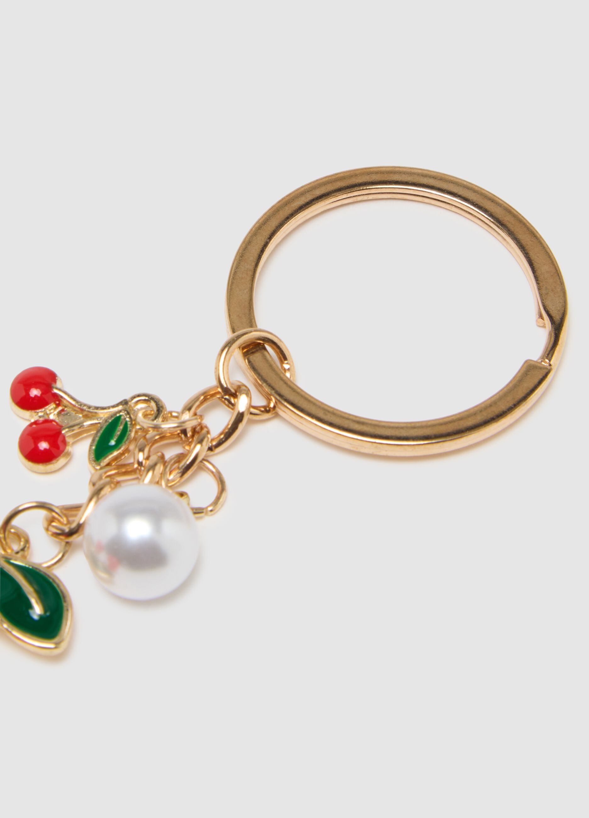 Multicoloured Gold Metal Keyring