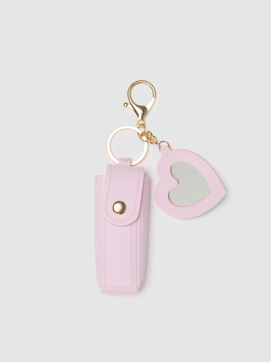 Pink charm mirror + lipstick case_0