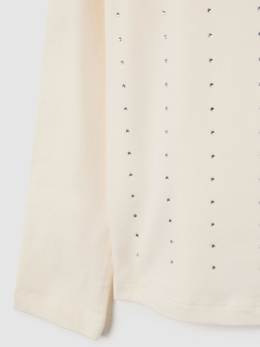 Girls' beige stretch cotton jumper regular fit_3