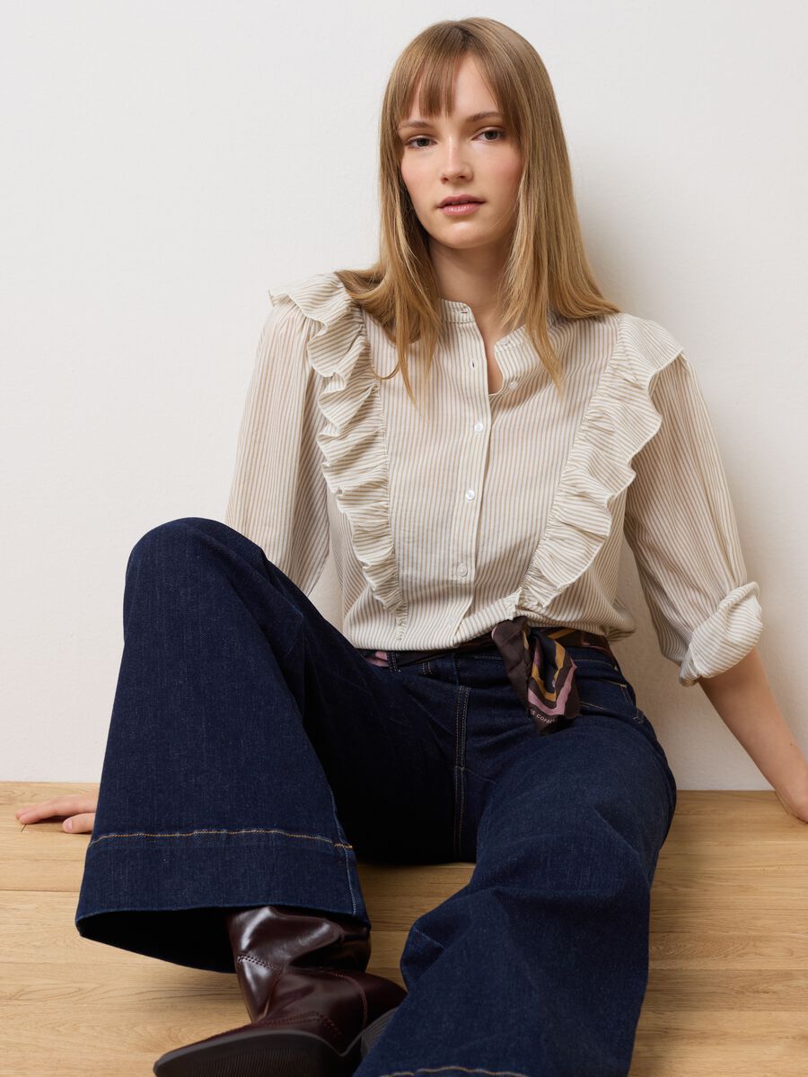 Beige pure cotton shirt regular fit_0