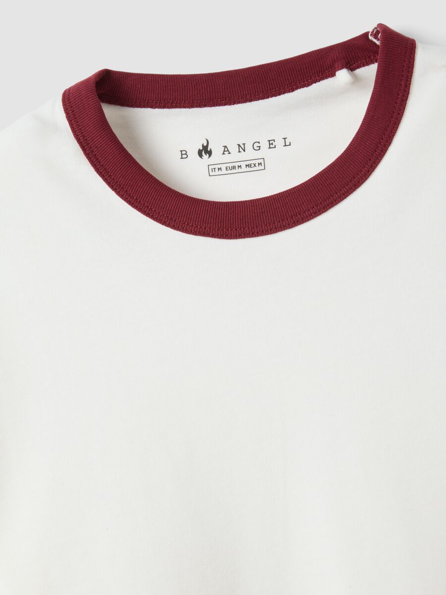White crew-neck fitted T-shirt in pure cotton_1