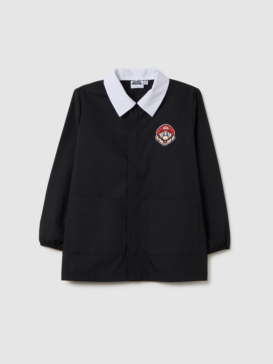 Multicoloured cotton blend children's school smock with Super Mario logo_0