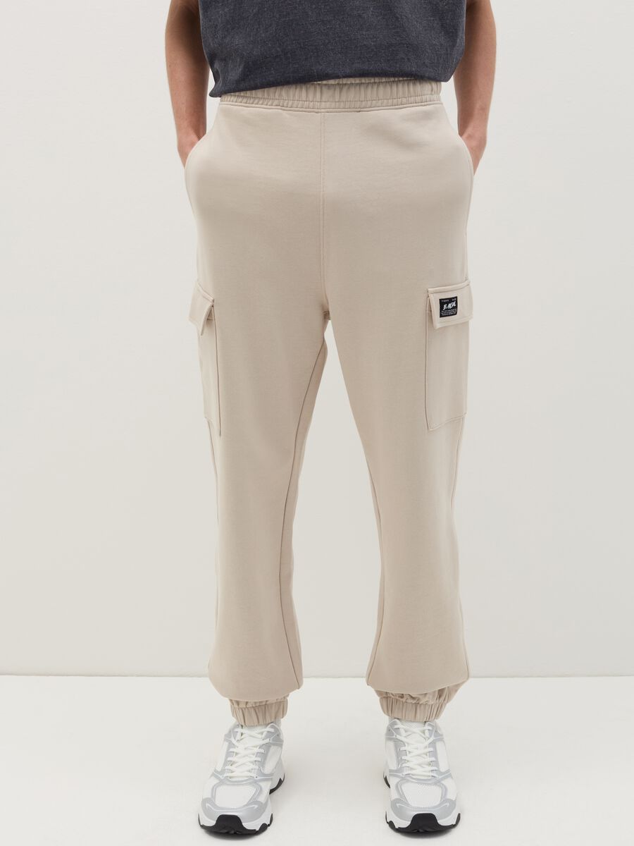 Cargo joggers with elasticated trims_1