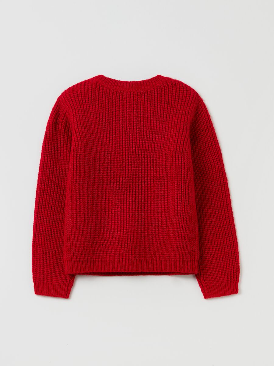 Pullover girocollo con trecce_1
