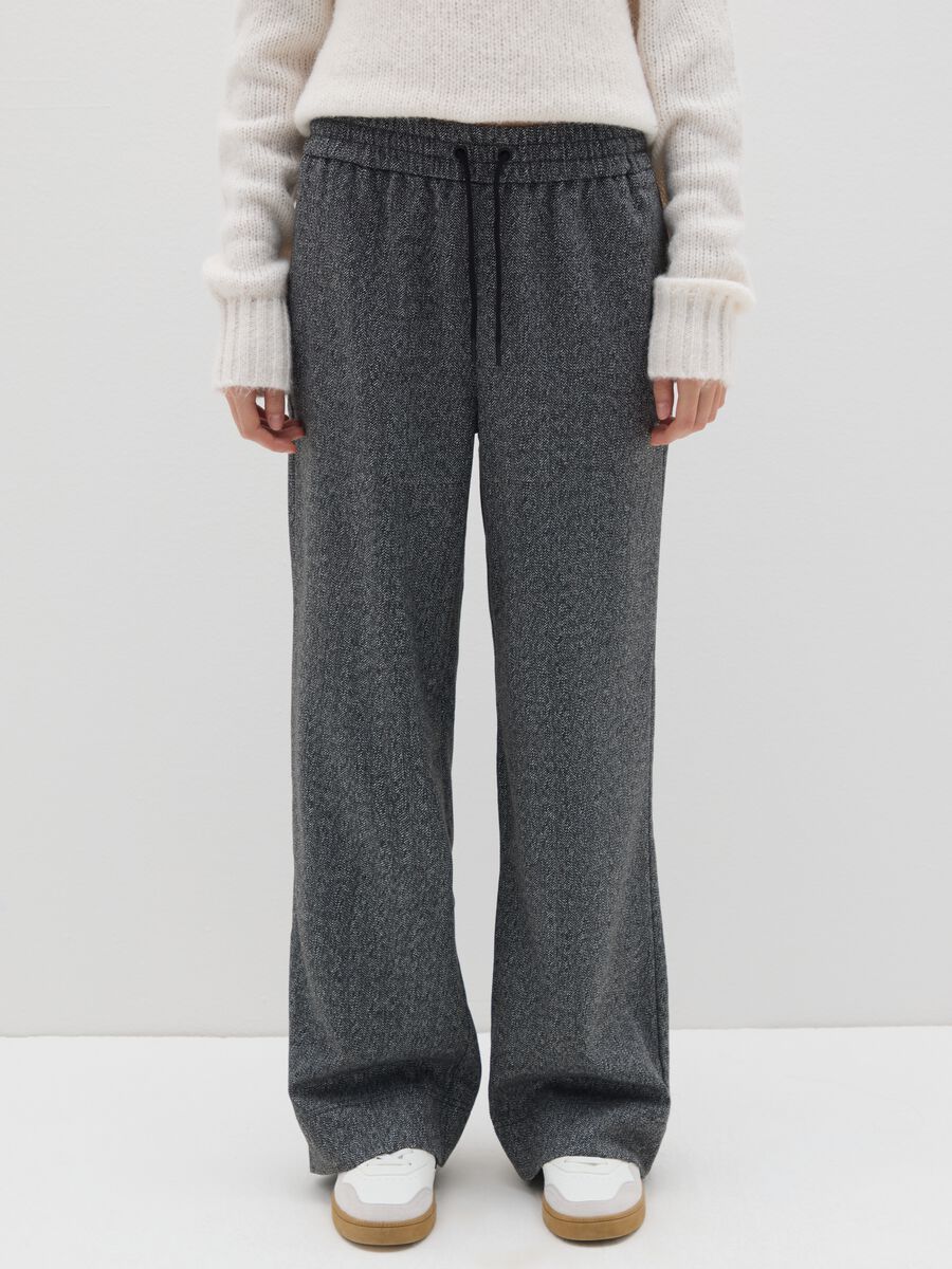 Mélange Grey Regular Fit Trousers_1