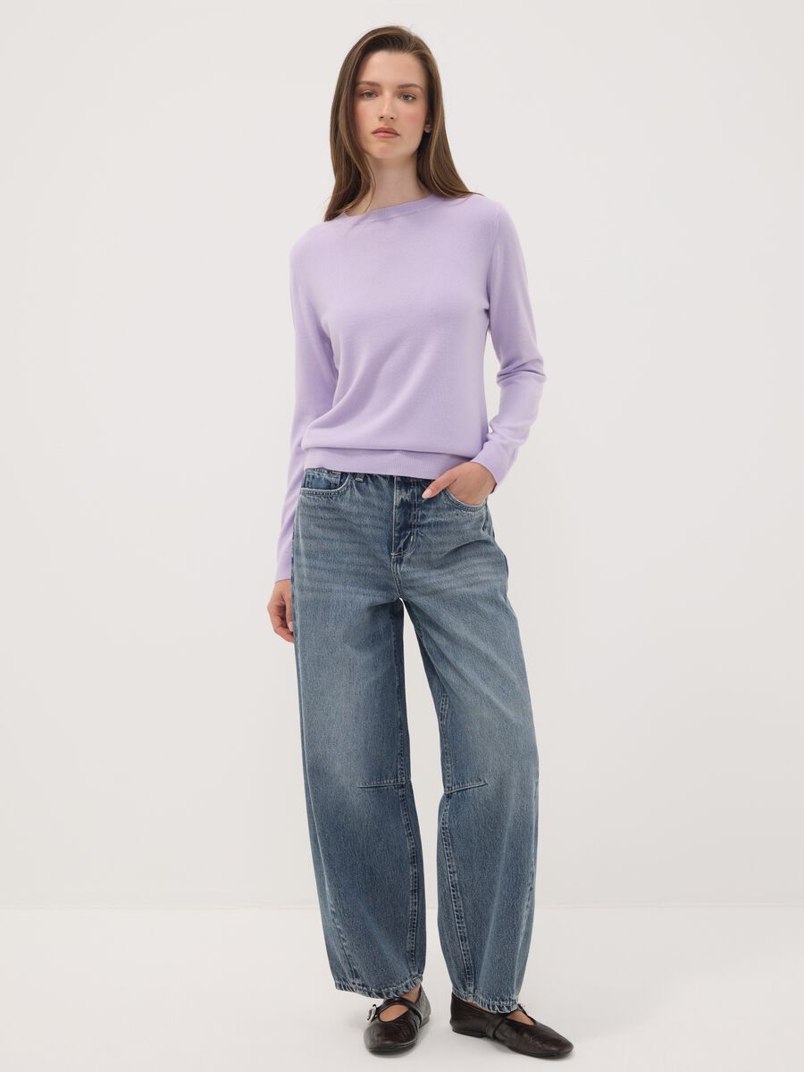 Purple regular-fit crew-neck long-sleeve top_1