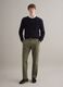 Blue pure cotton sweater with regular fit and woven design_1