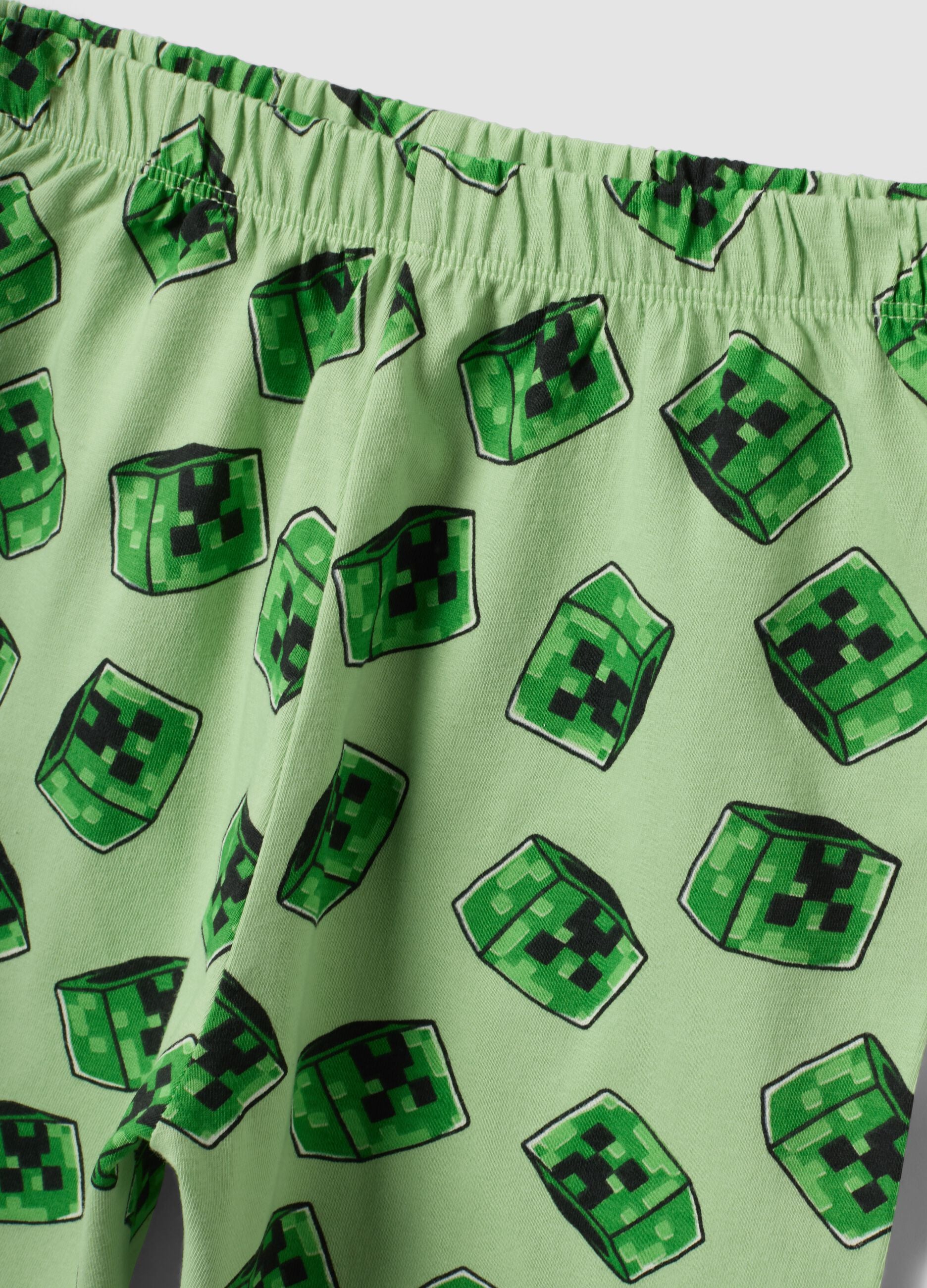 Green organic cotton printed pyjamas
