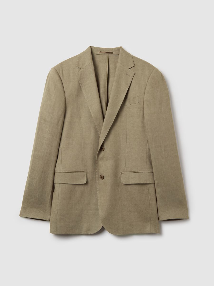 Contemporary regular-fit single-breasted blazer in linen_4