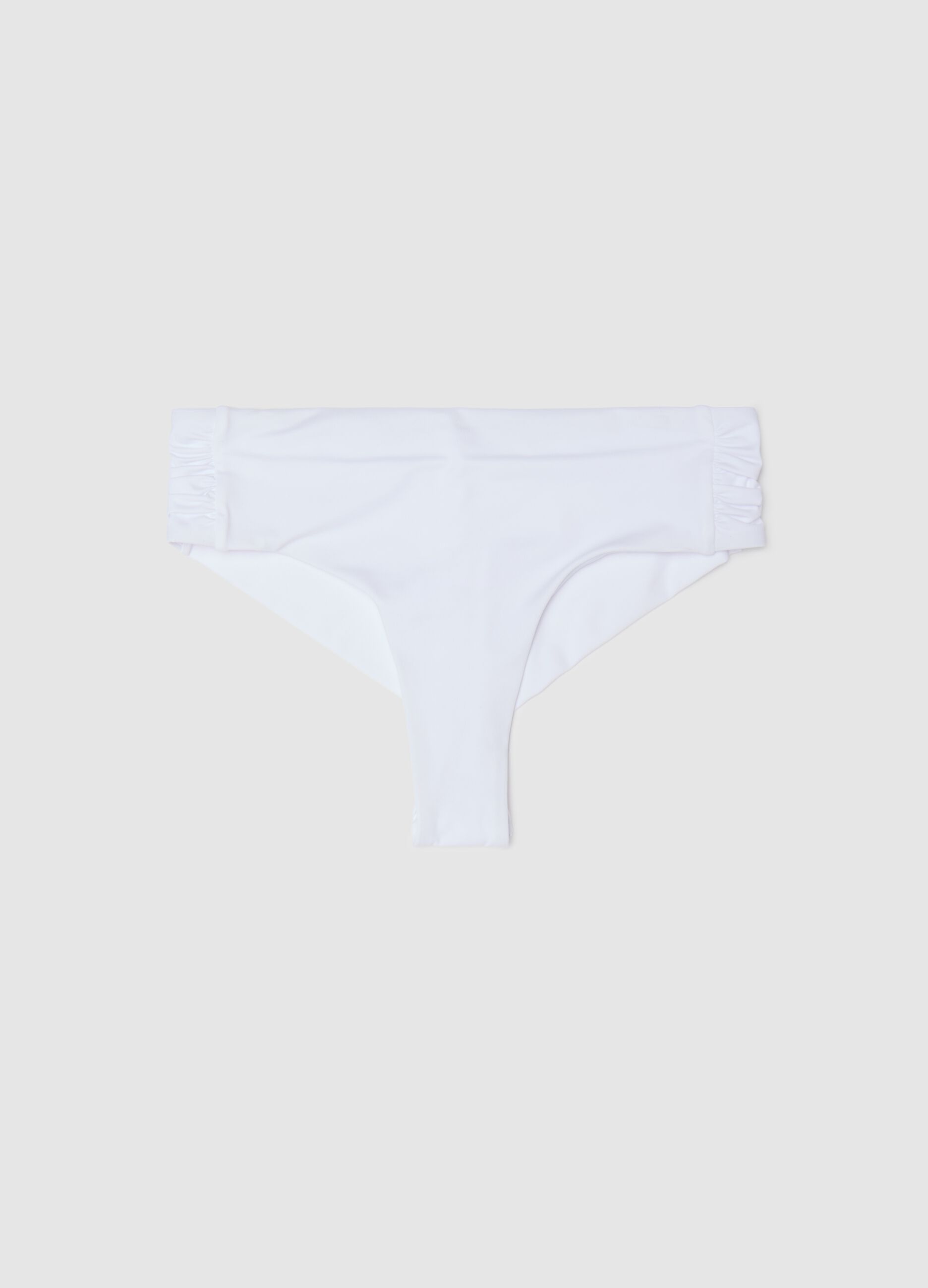 White bikini French knickers with gathering