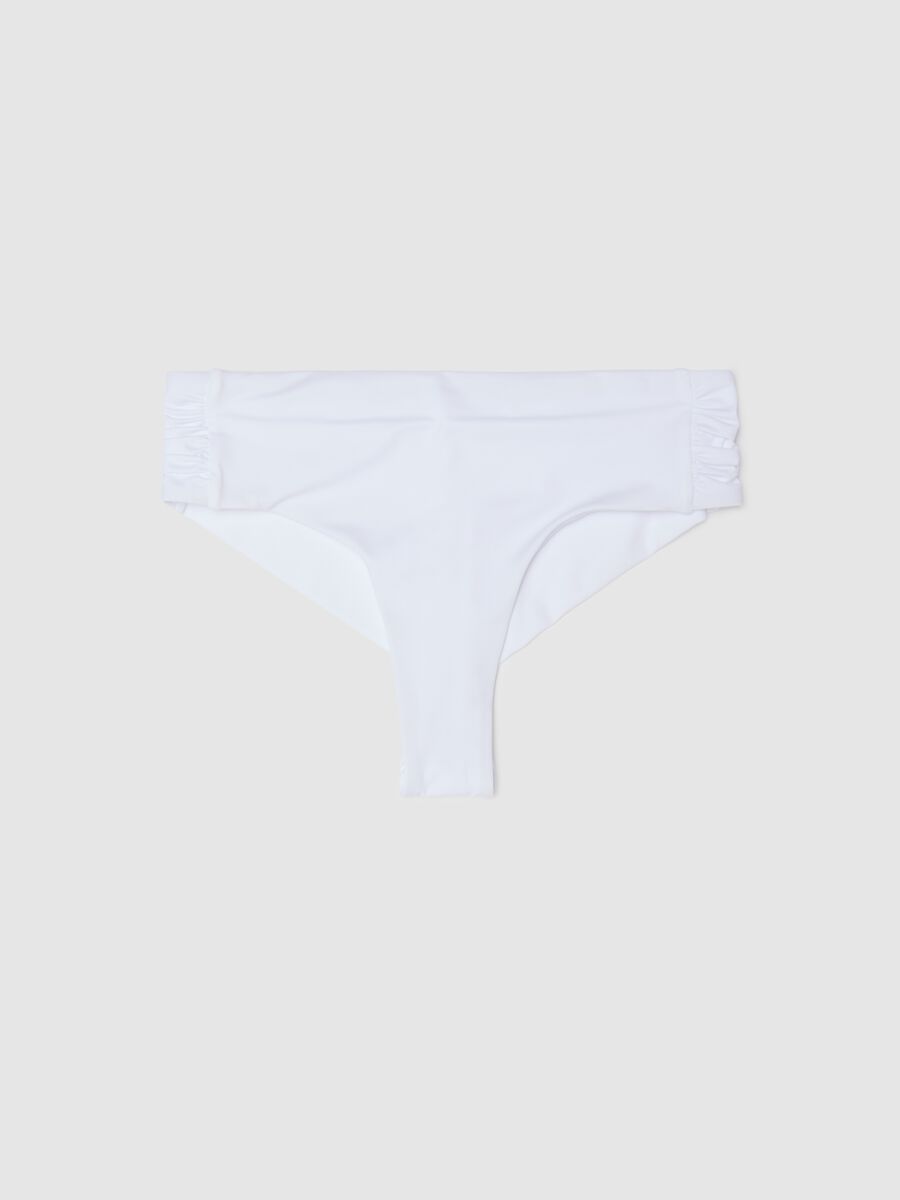 White bikini French knickers with gathering_0
