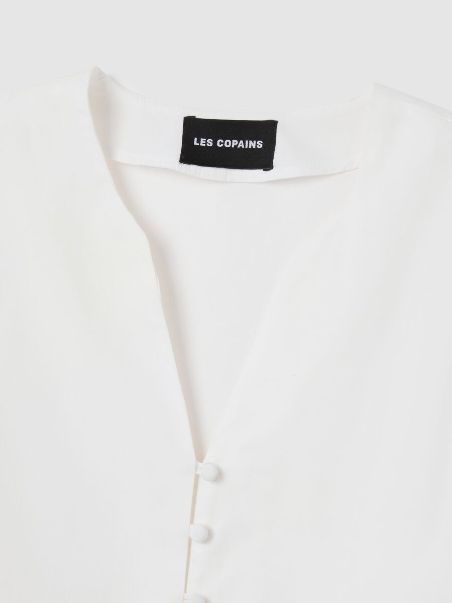 Abito da donna in puro cotone bianco regular fit_1