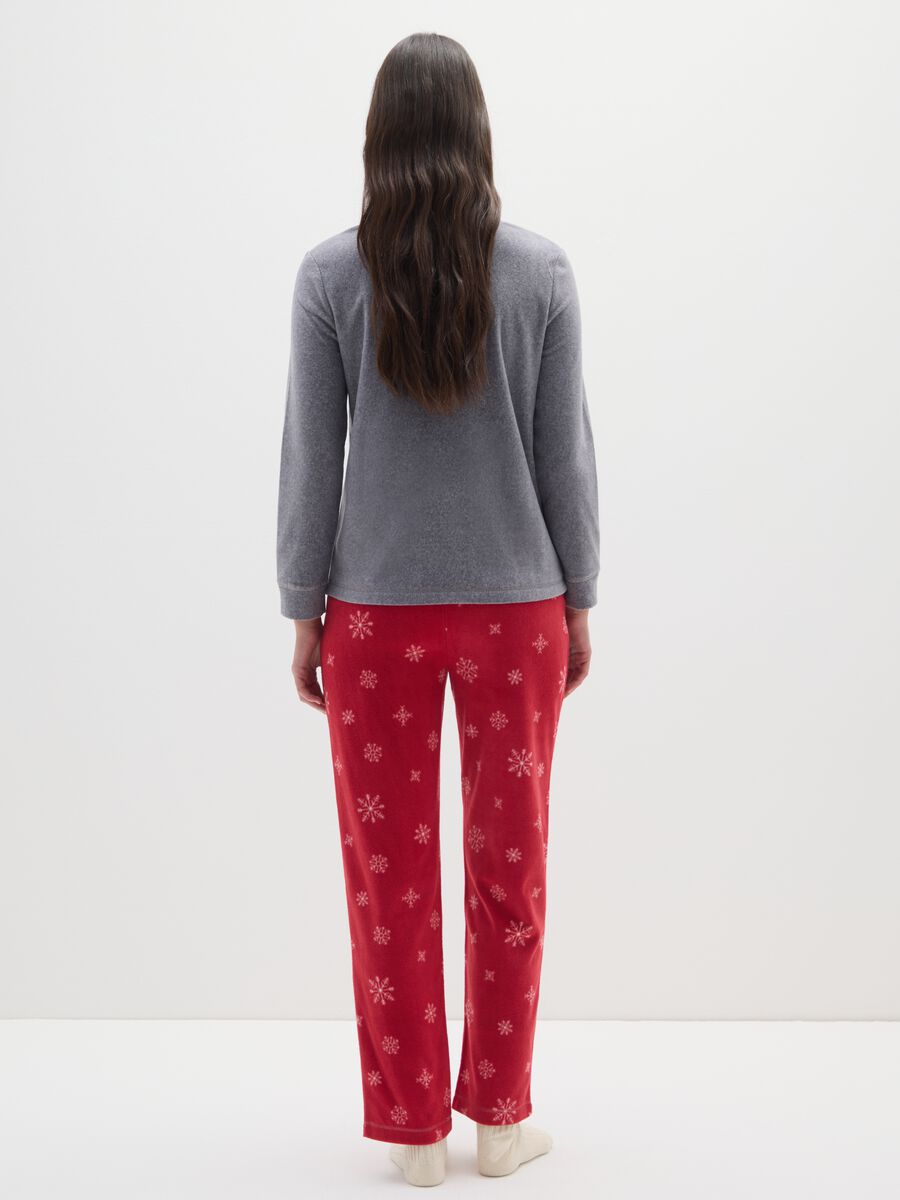 Grey and red regular fit pyjama_2