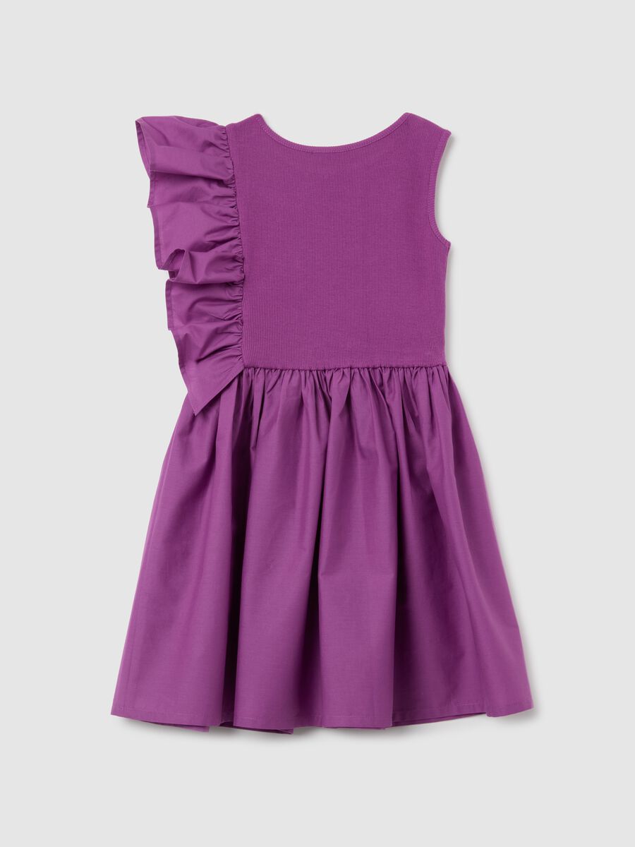 Girls' purple cotton dress regular fit_1