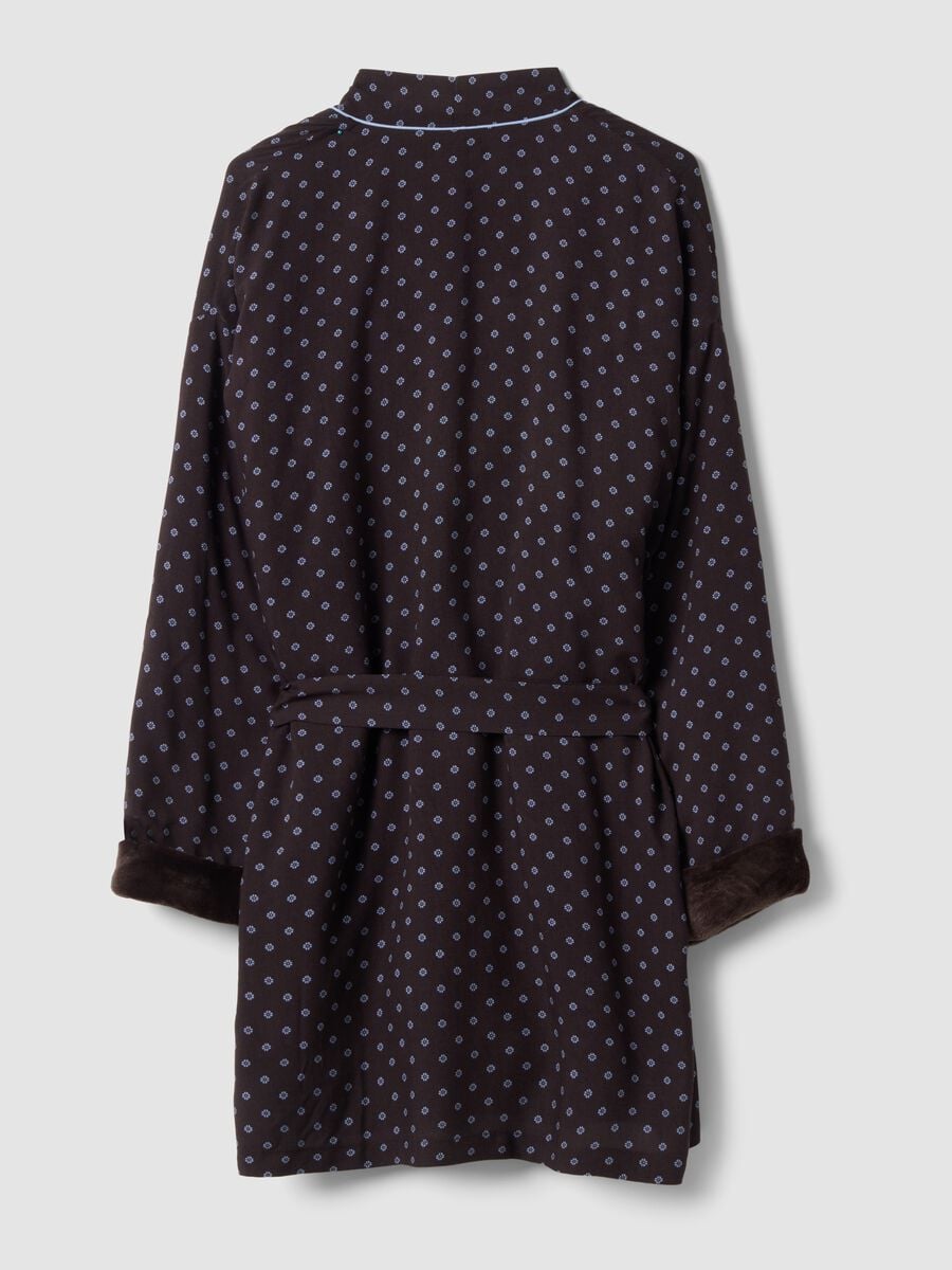 Vestaglia marrone in pura viscosa con fantasia micro floreale_2