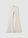 Beige stretch cotton flared trousers for girls_3