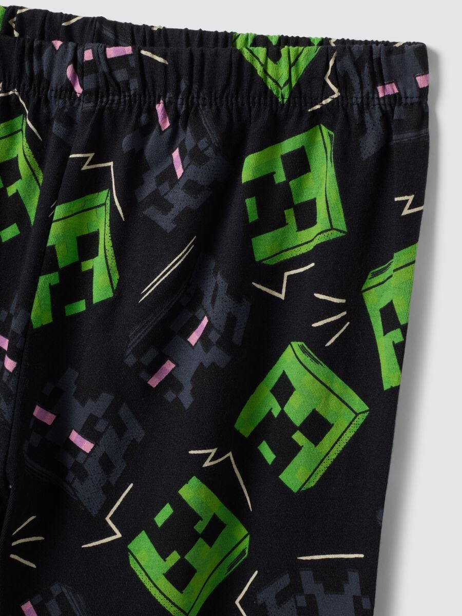 Black organic cotton Minecraft print pyjamas_3
