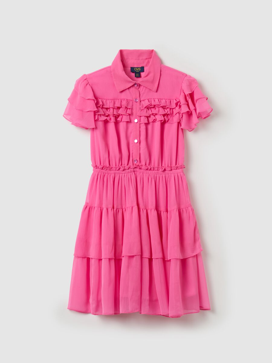 Flounced dress with frills_0