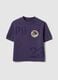 T-shirt in puro cotone viola da bambino regular fit con patch_3