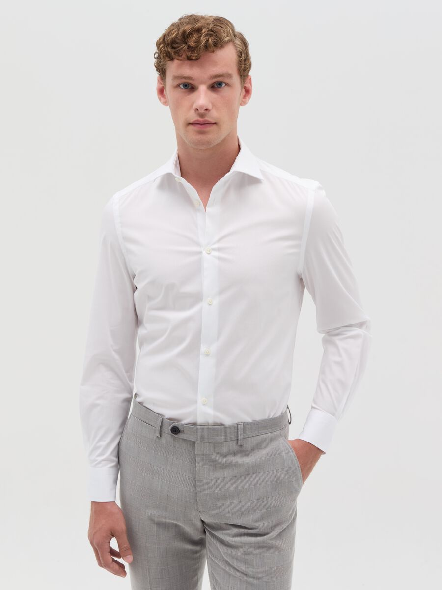 Camicia slim fit in cotone stretch_0